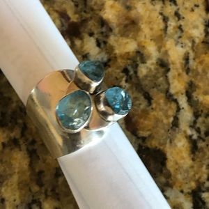 Lilly Barrack sterling silver aquamarine ring